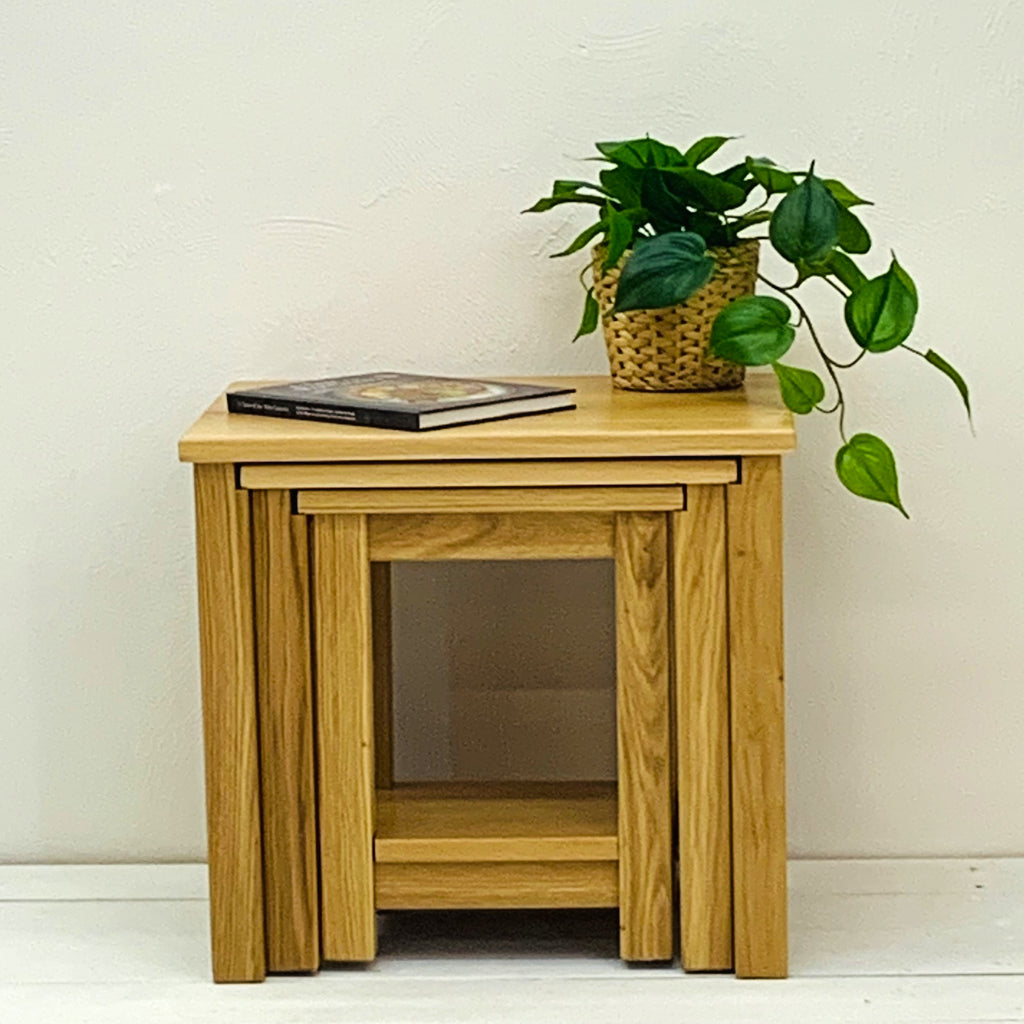 Solid oak nest of tables deals
