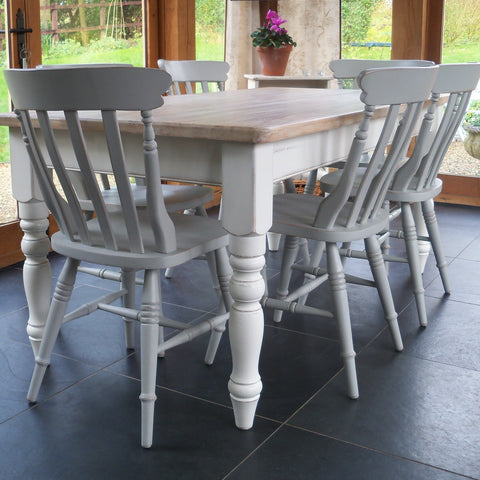 painted farmhouse kitchen table and chairs
