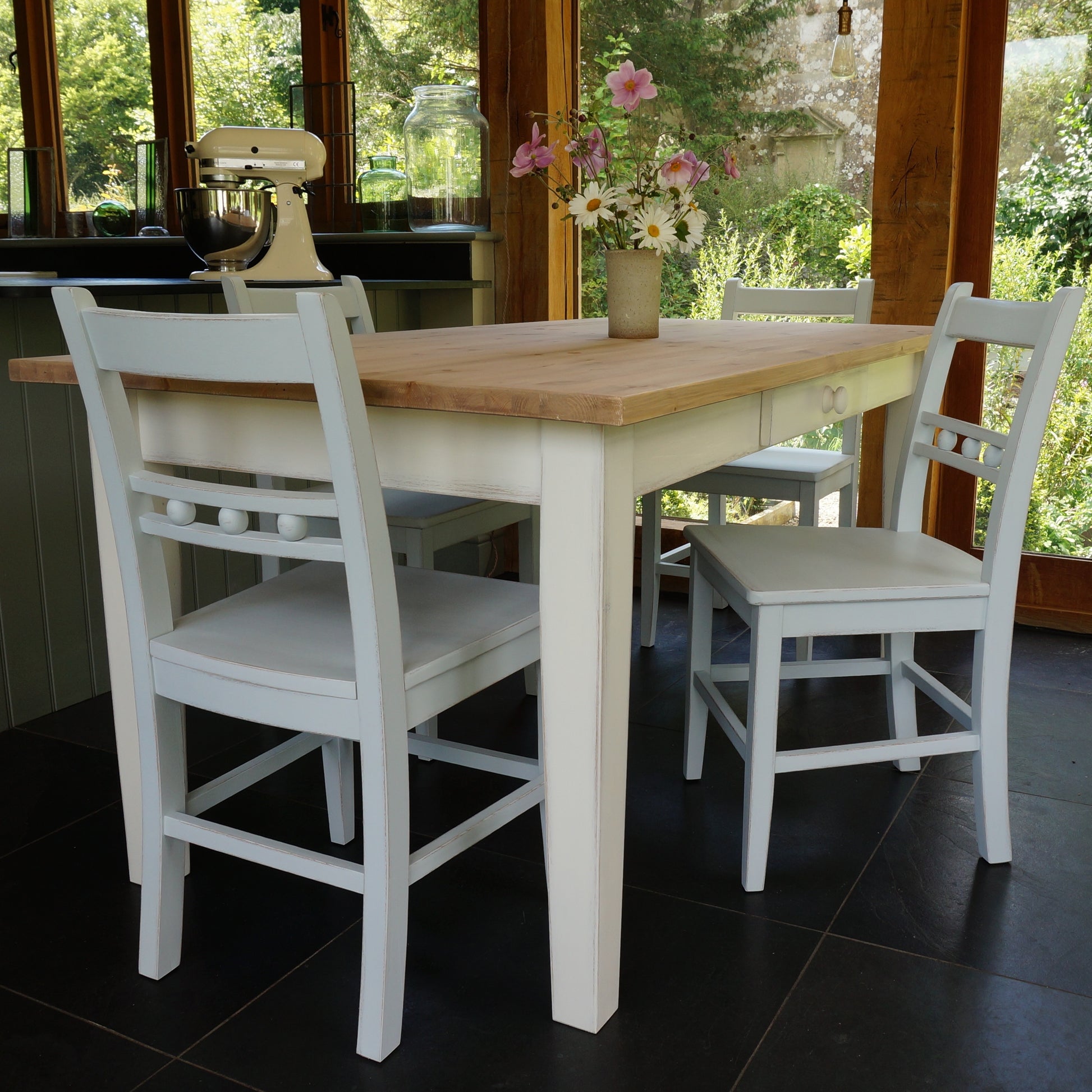 painted ball back dining chair